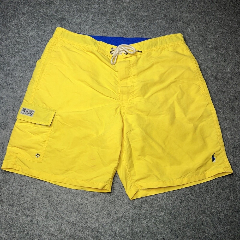 Polo Ralph Lauren Swim Trunks Mens XL Yellow Board Shorts Inseam Lined